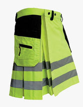 LUMINOUS GREEN AND BLACK FIREFIGHTER KILT - Scottish Kilt Jacket™ USA-UK